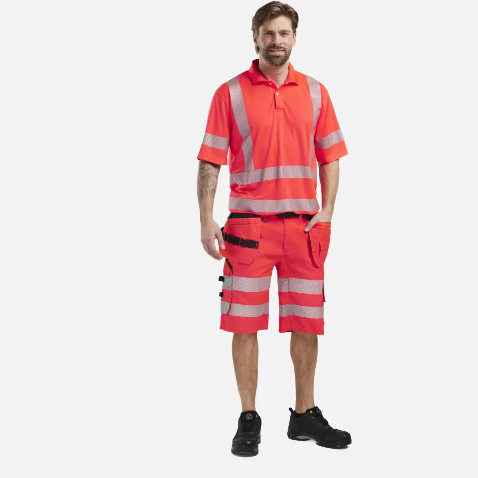 Blaklader 158618115500, High Vis Stretch Shorts, Red, image 5, gallery thumbnail