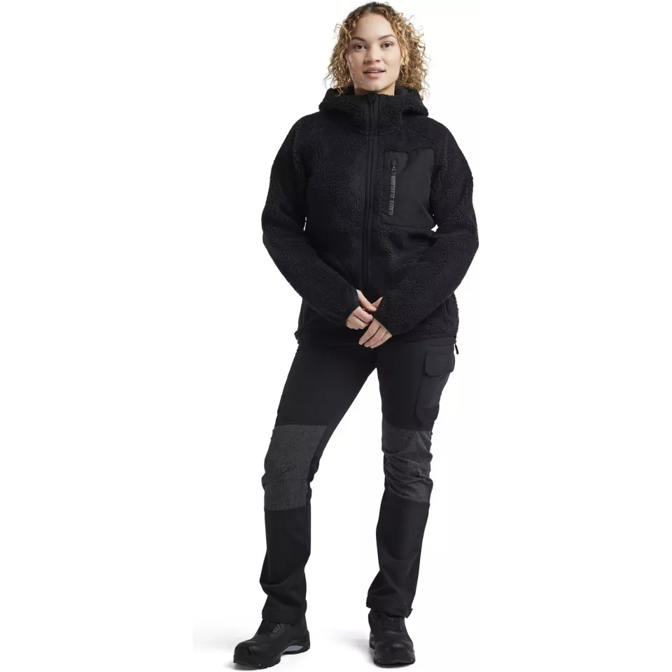 Blåkläder 472729559900, Ladies' Pile Jacket, Black, image 5, gallery thumbnail