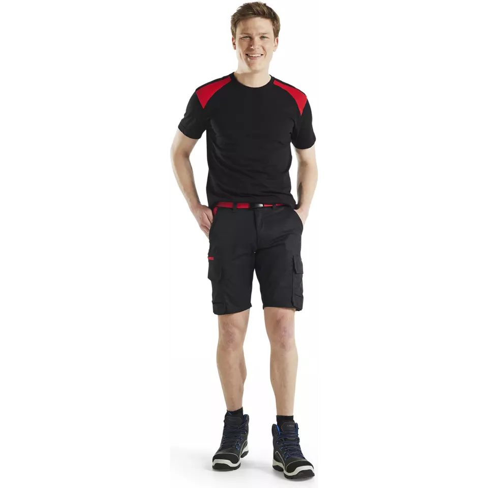 Blaklader 144618329956, Industry Stretch Shorts, Black/Red, image 5, gallery thumbnail