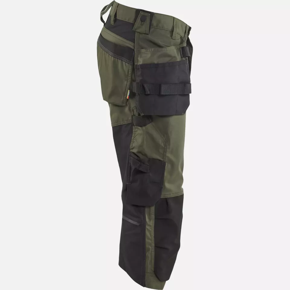 Blaklader 175418324298, Stretch Craftsman Pirate Shorts, Forest Green/Black, image 2, gallery thumbnail