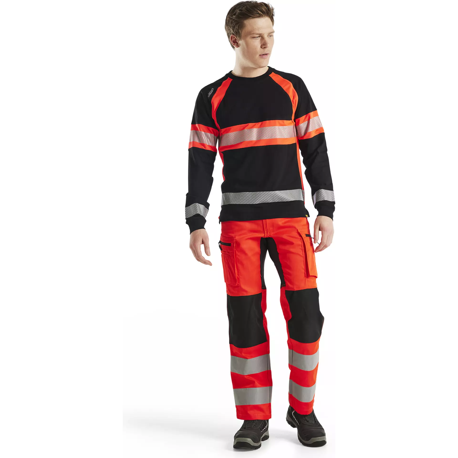 Blaklader 351010309955, Long Sleeve High Vis Shirt, Black/High Vis Red, image 5
