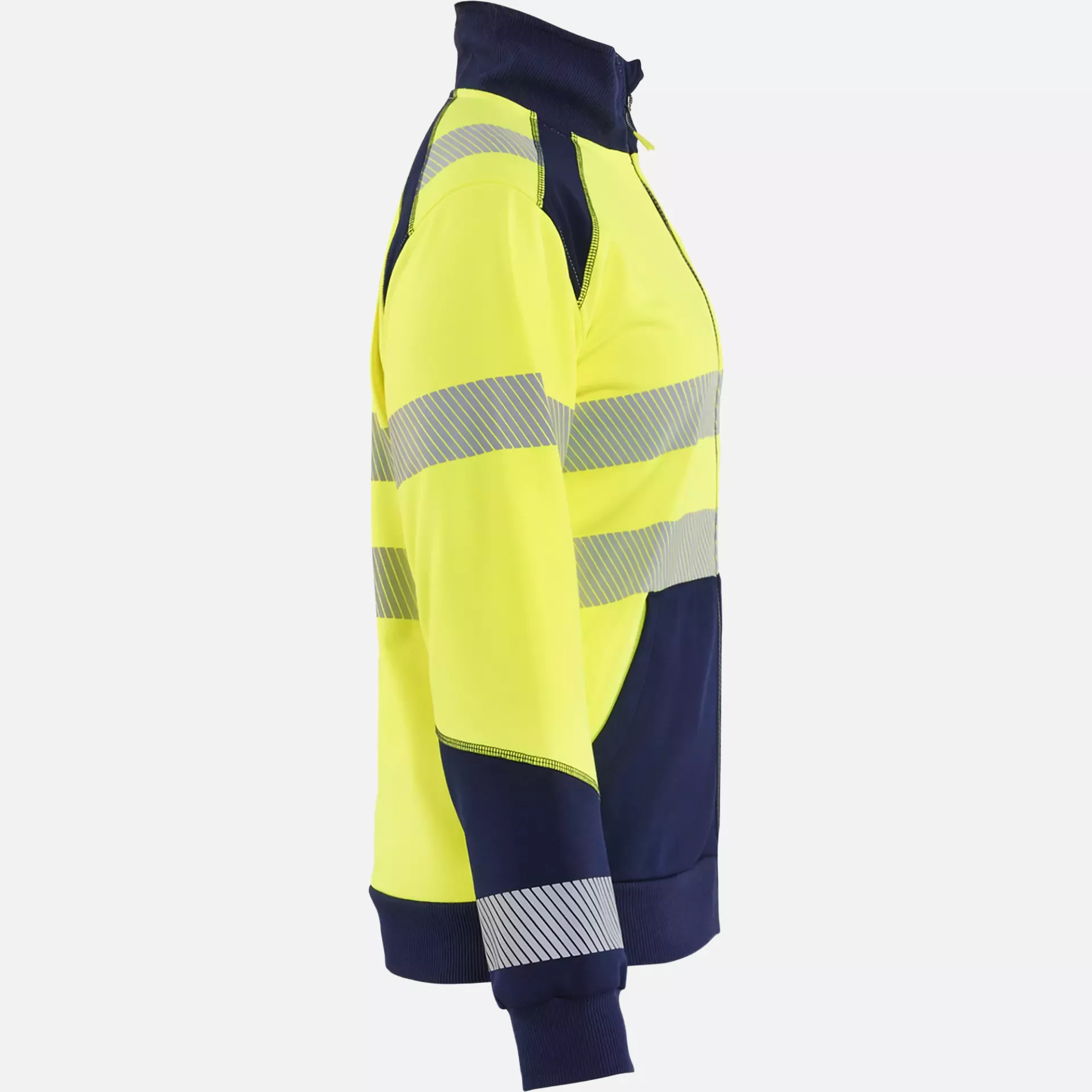 Blaklader 350825283389, High Vis Ladies Full Zip Sweatshirt, Yellow/Navy Blue, image 2