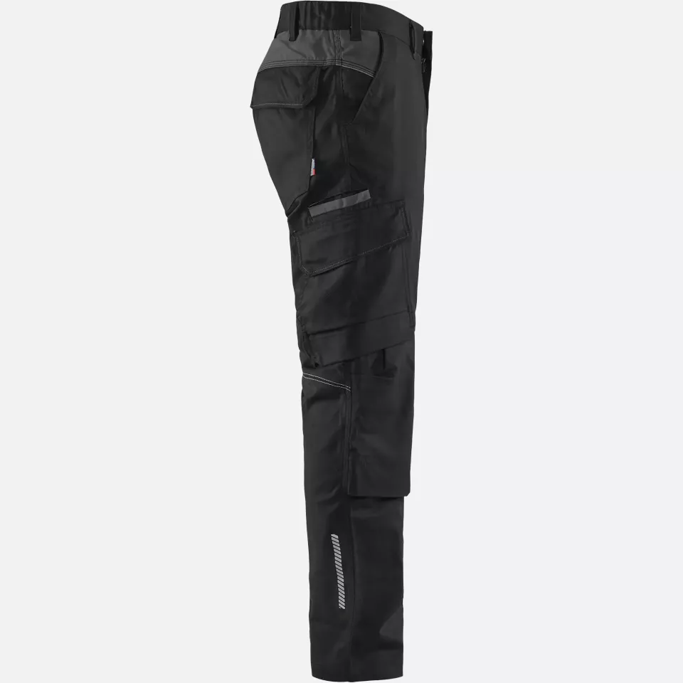Blaklader 144818329998, Industrie Stretch Arbeitshose mit Kniepolstertaschen, Schwarz/Dunkelgrau, image 2, gallery thumbnail