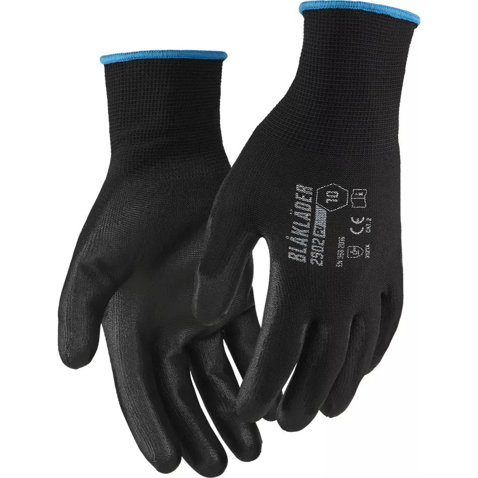 Blaklader 290214539900, PU Dipped Work Glove, Black, image 1, gallery thumbnail