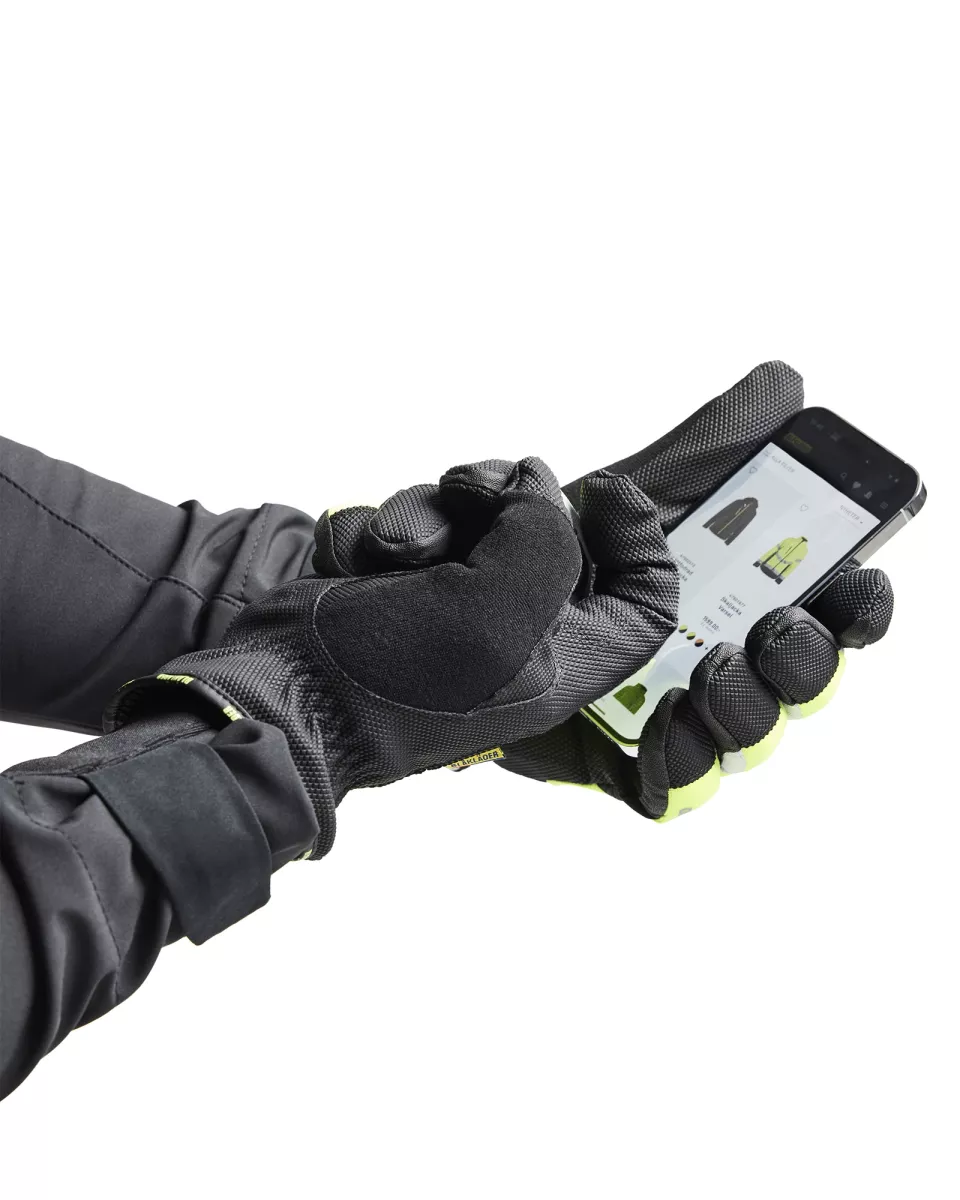 Blåkläder 288114159933, Supreme Winter Gloves, Black/High Vis Yellow, image 2, gallery thumbnail