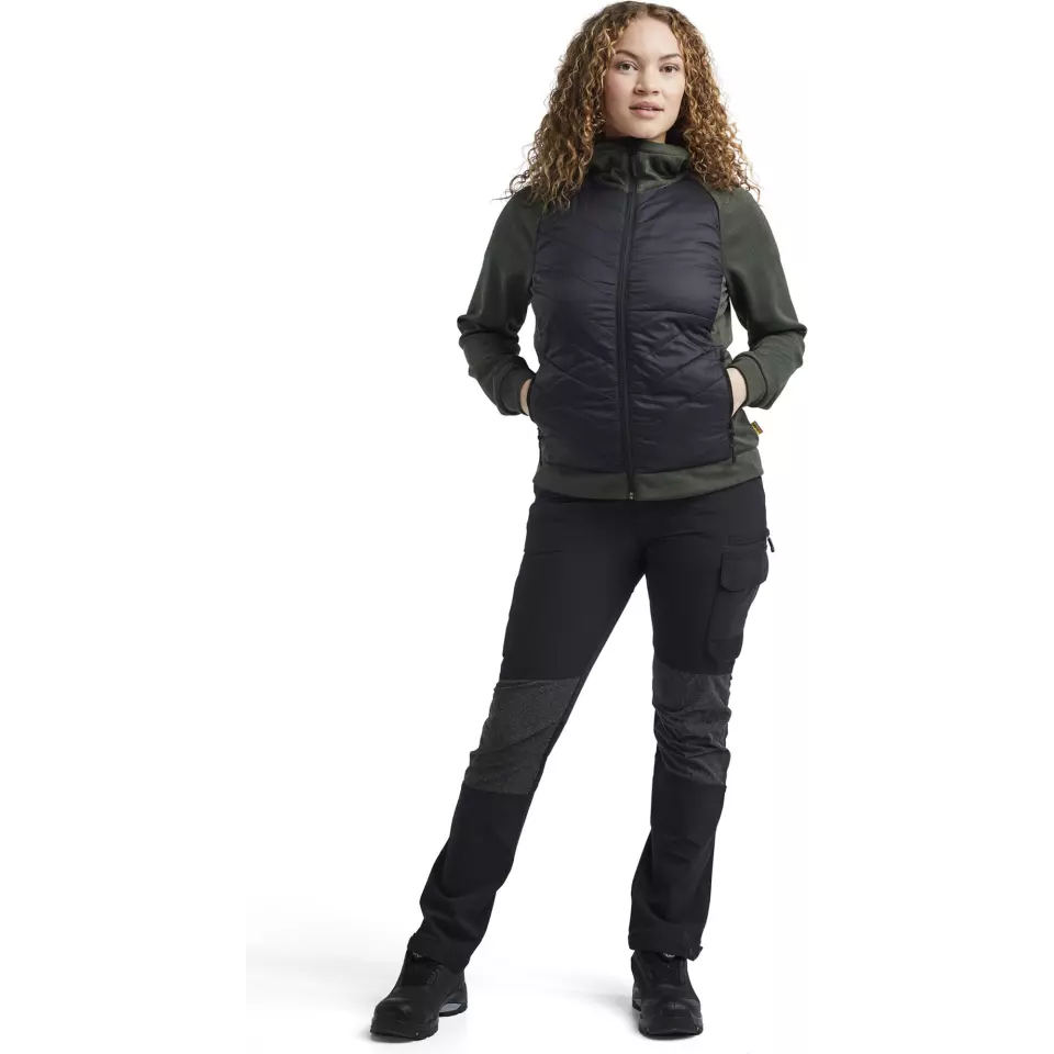 Blåkläder 346425334199, Ladies Hybrid Sweatshirt, Autumn Green/Black, image 5, gallery thumbnail
