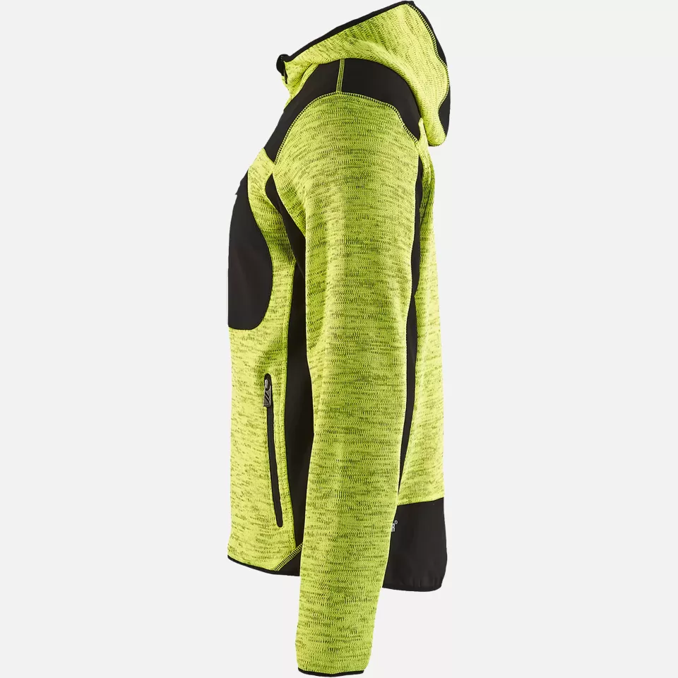 Blaklader 493021173399, Knitted Softshell Jacket, Yellow/Black, image 3, gallery thumbnail
