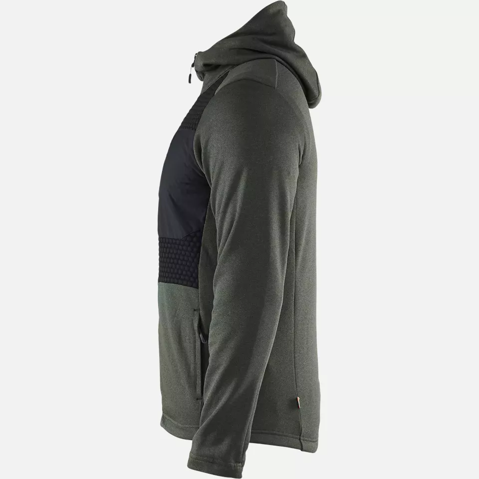Blaklader 354025334199, Hooded Sweatshirt with Zipper, Autumn Green/Black, image 3, gallery thumbnail