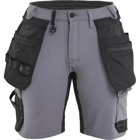 Blaklader Women's 4-Way Stretch Craftsman Shorts, Medium Grey/Black
