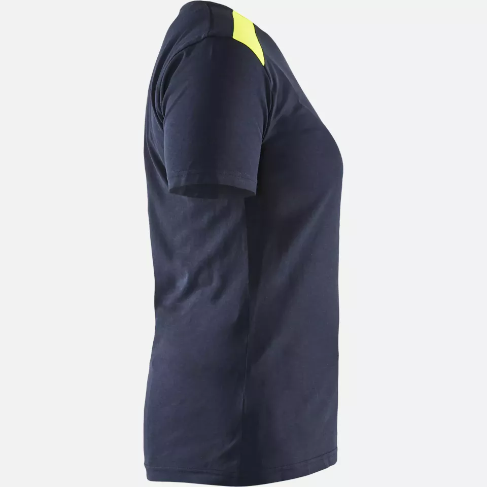 Blaklader 347910428633, Ladies T-Shirt, Dark Navy/Yellow, image 2, gallery thumbnail