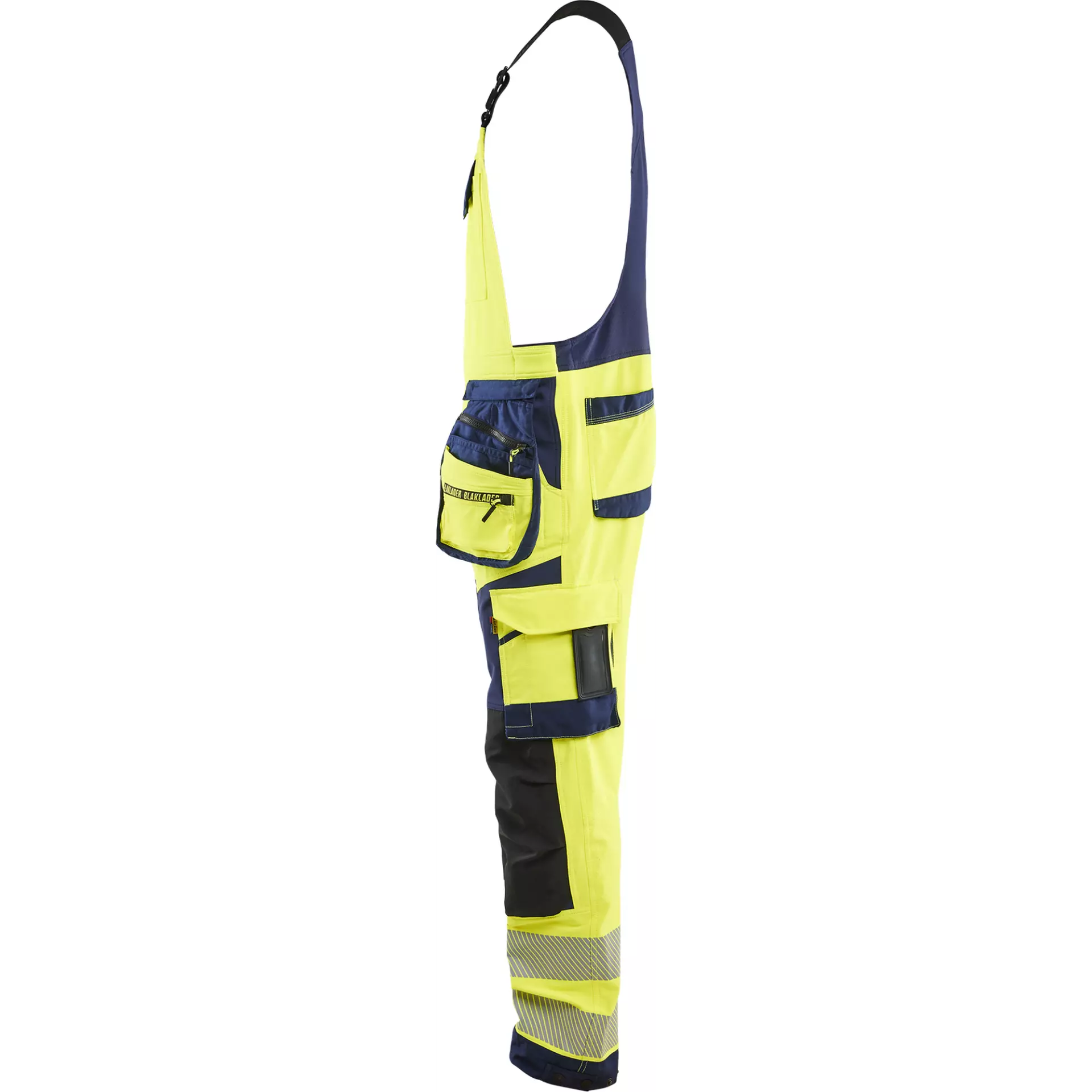 Blaklader 262616483389, High Vis 4-Way Stretch Bib and Brace, Yellow/Navy Blue, image 3