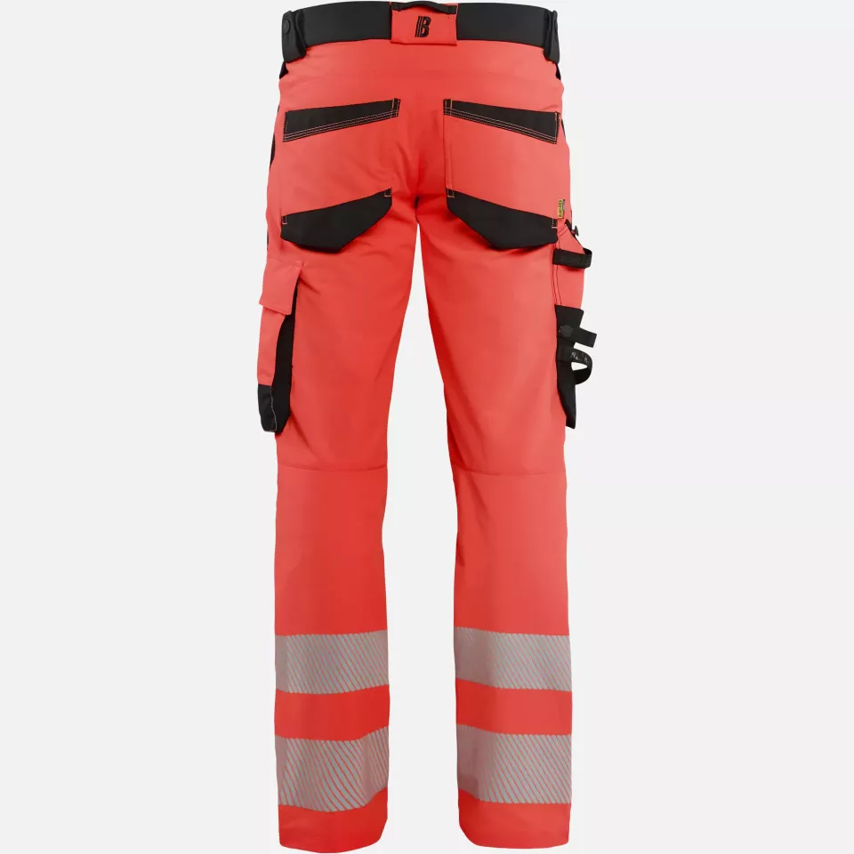 Blaklader 112416485599, Hi-Vis Work Trousers 4-Way Stretch, Hi-Vis Red/Black, image 4, gallery thumbnail