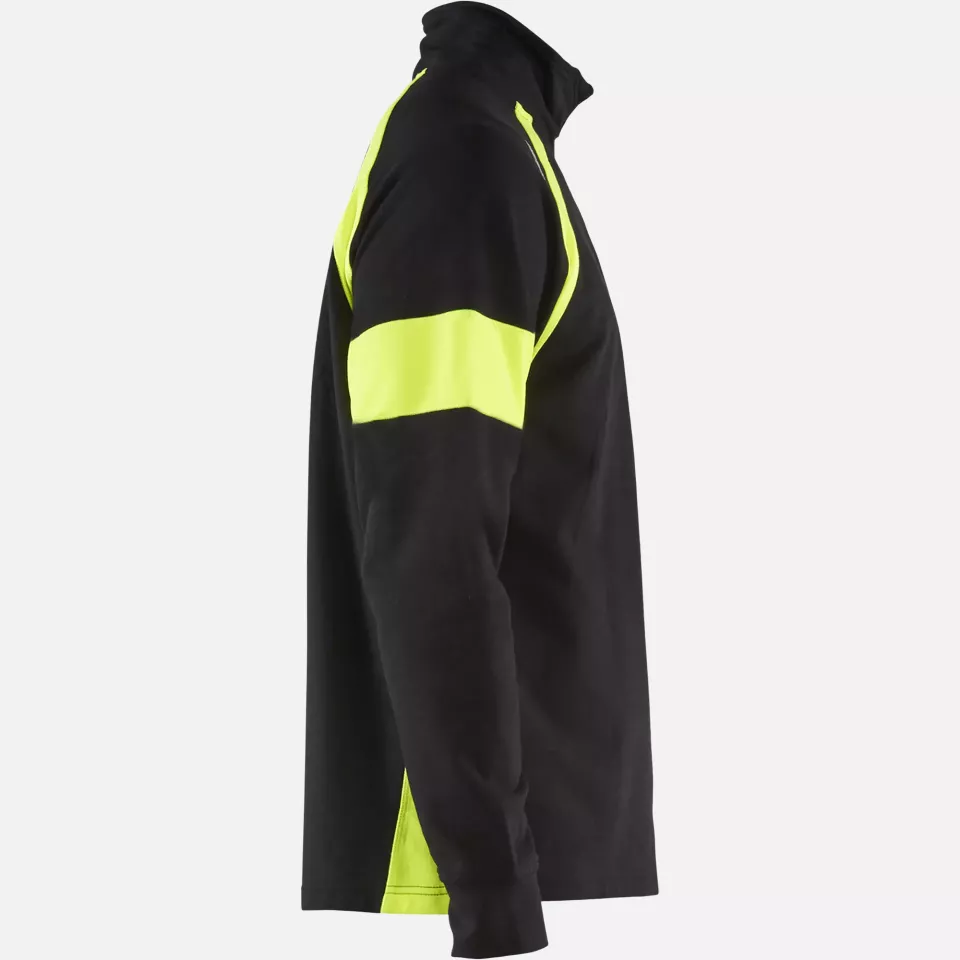 Blaklader 355011589933, Sweatshirt with High Vis Inserts, Black/Yellow, image 2, gallery thumbnail