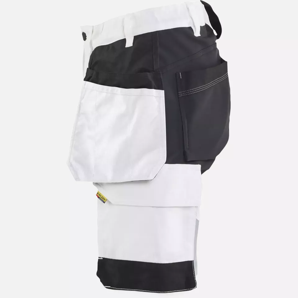 Blaklader 723318321099, Women's Stretch Painter Shorts, White/Black, image 3, gallery thumbnail