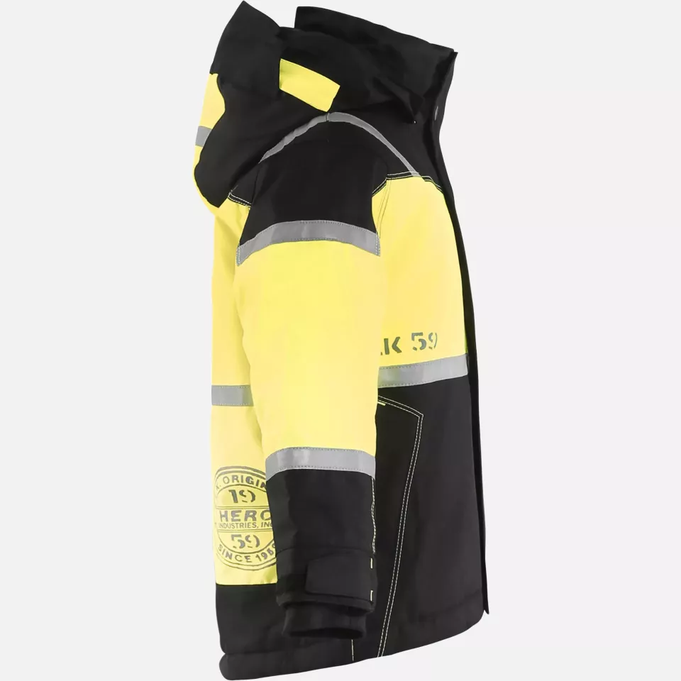 Blaklader 485819779933, Children's Winter Jacket, Black/Yellow, image 2, gallery thumbnail