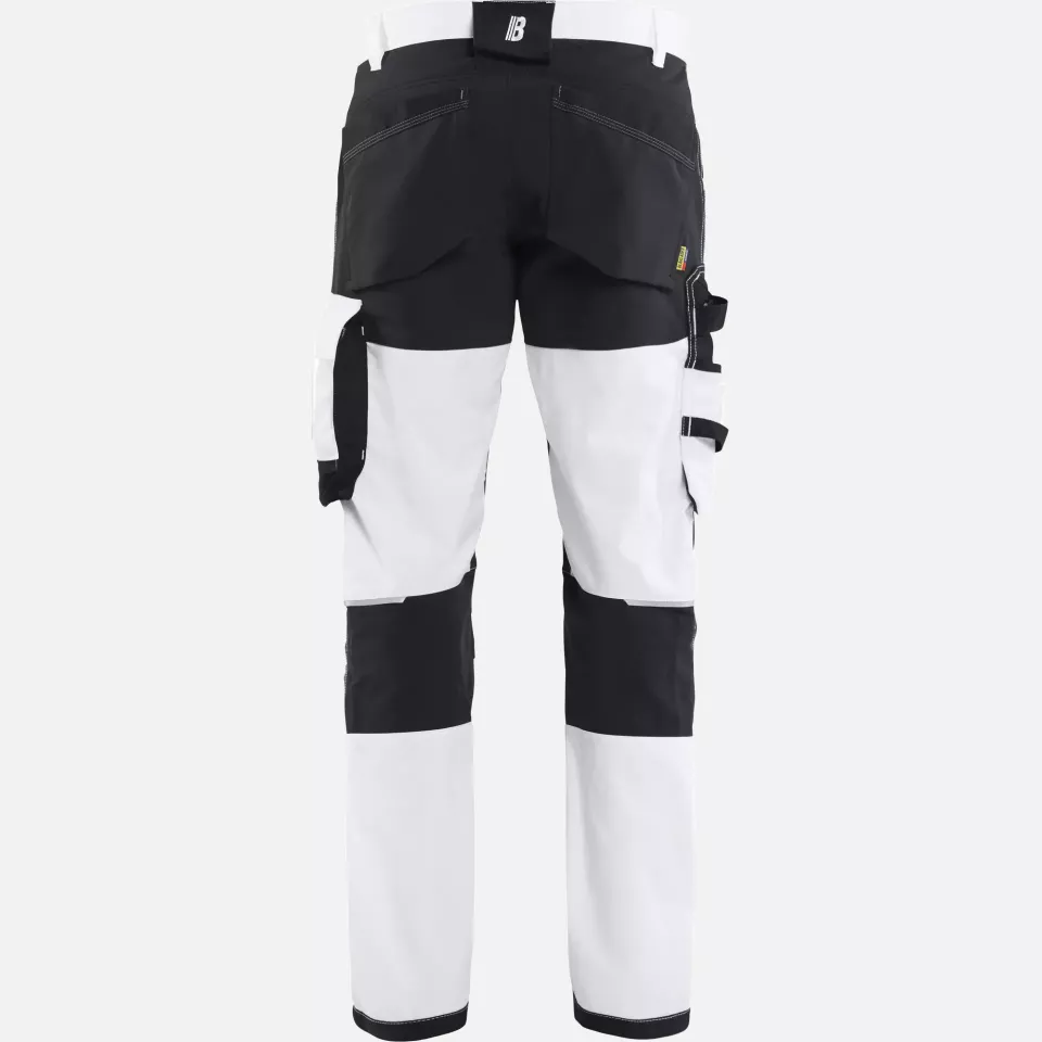 Blaklader 177118321099, Stretch Painters Trousers, White/Black, image 4, gallery thumbnail