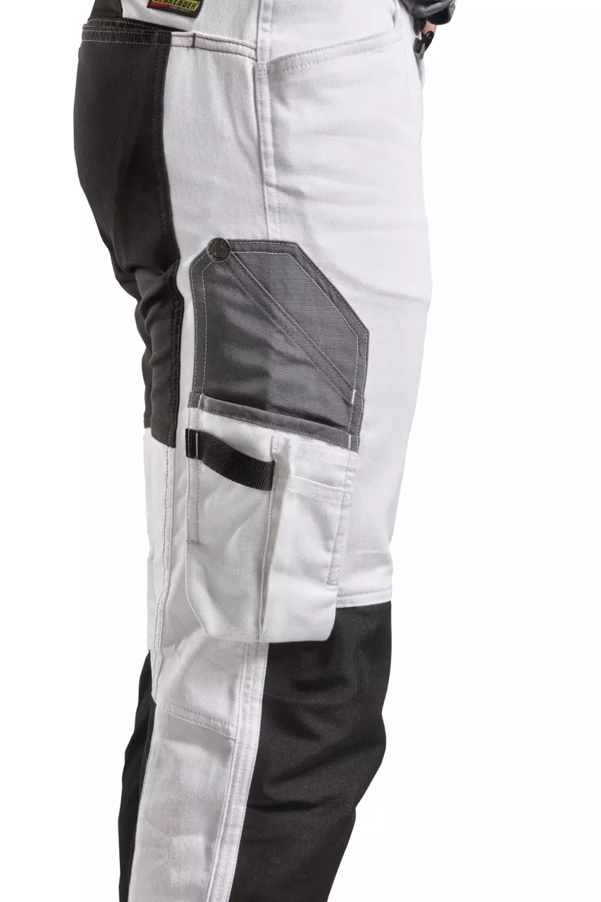 Blåkläder 791010001099, Ladies Painters Trousers with Stretch Inserts, White/Black, image 8, gallery thumbnail