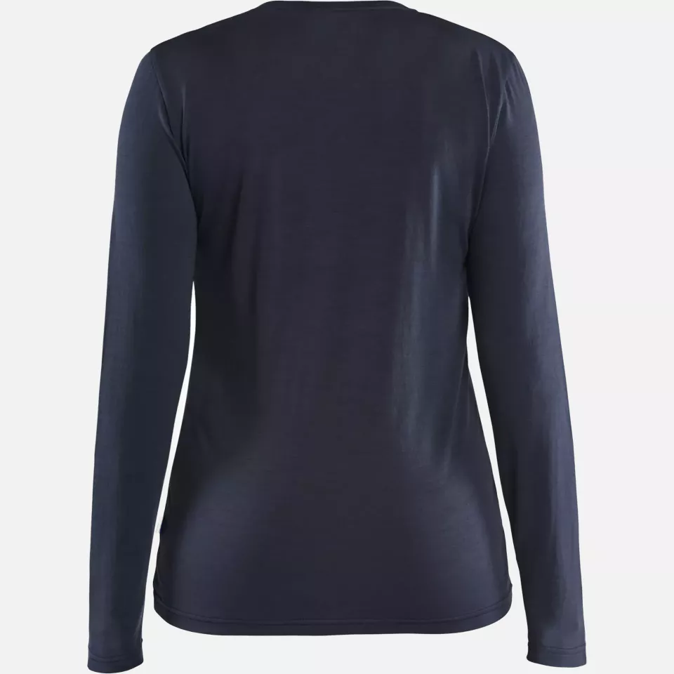 Blaklader 353917438600, Women's Merino Wool Long Sleeve Shirt, Dark Navy, image 4, gallery thumbnail