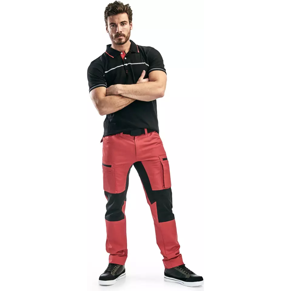 Blåkläder 338910509956, Polo Shirt, Black/Red, image 5, gallery thumbnail