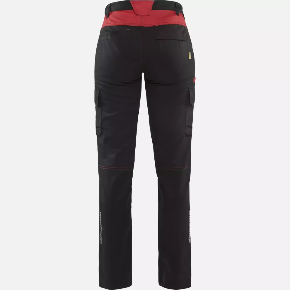 Blaklader 714418329956, Ladies Stretch Industry Work Trousers, Black/Red, image 4, gallery thumbnail