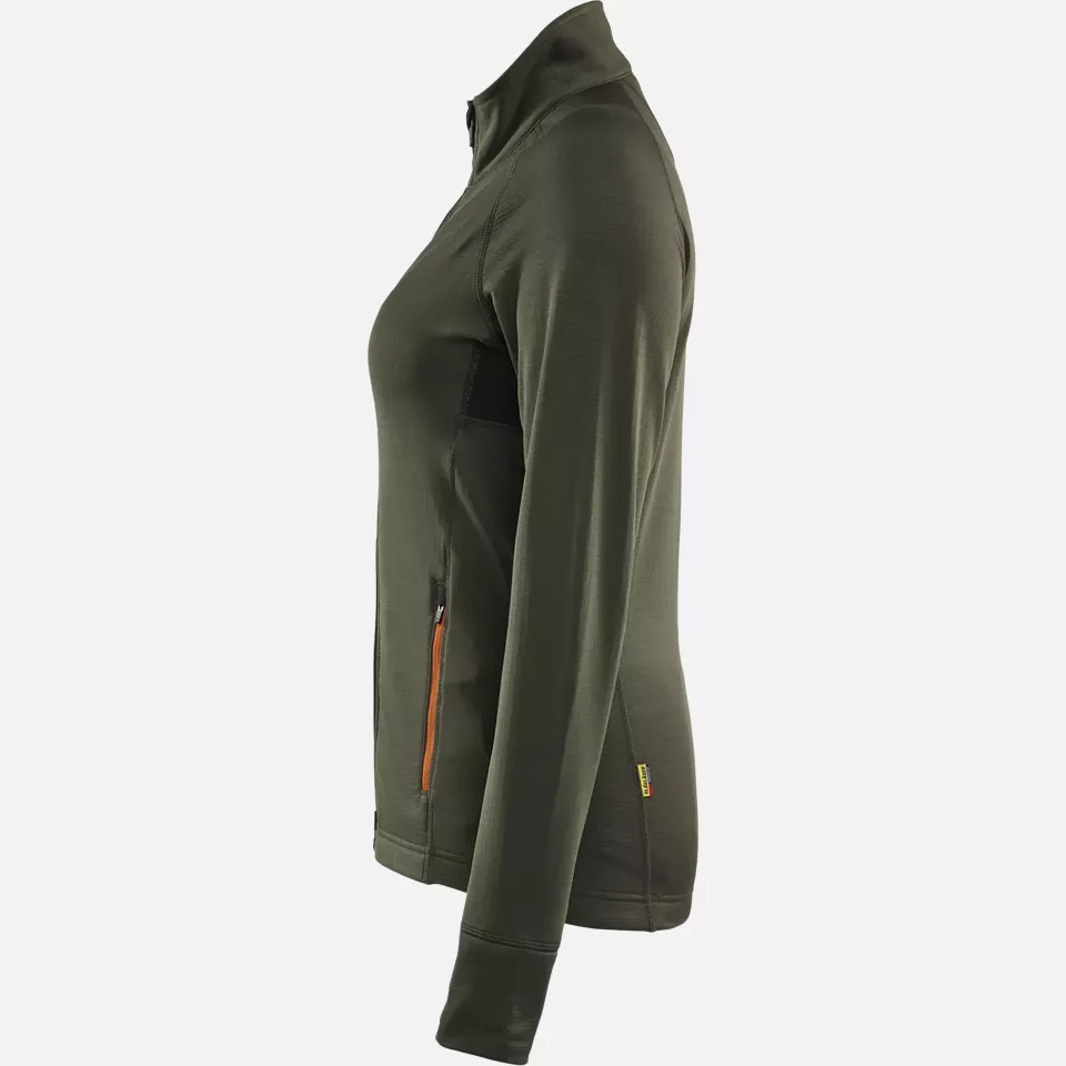 Blaklader 474525394240, STRIKER Women's Fleece Jacket, Forest Green/Rust, image 3, gallery thumbnail