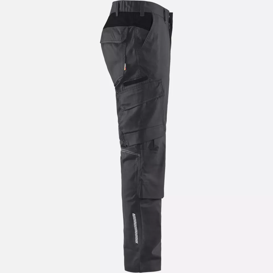 Blaklader 144818329699, Industrie Stretch Arbeitshose mit Kniepolstertaschen, Mittelgrau/Schwarz, image 2, gallery thumbnail
