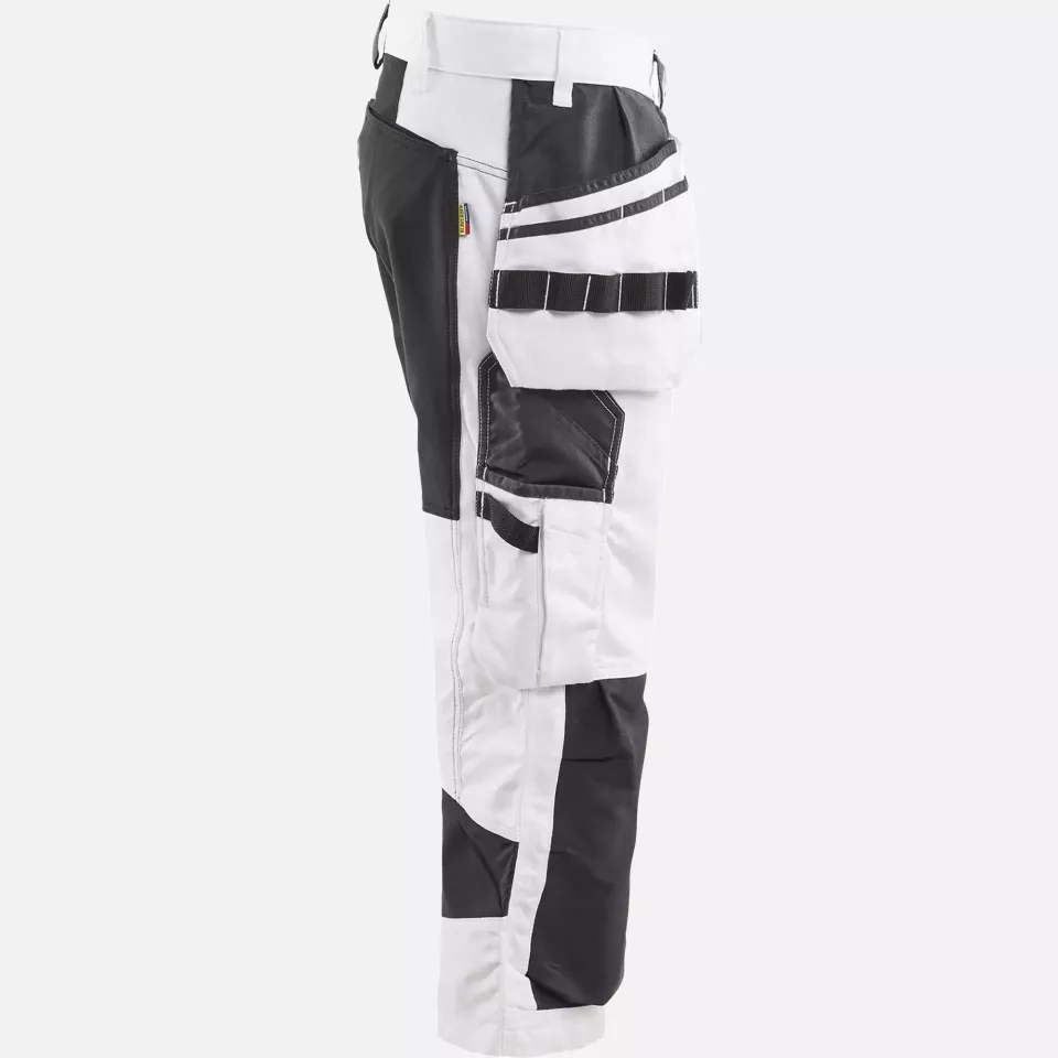 Blaklader 191213101099, Painter Pirate Stretch Shorts, White/Black, image 2, gallery thumbnail