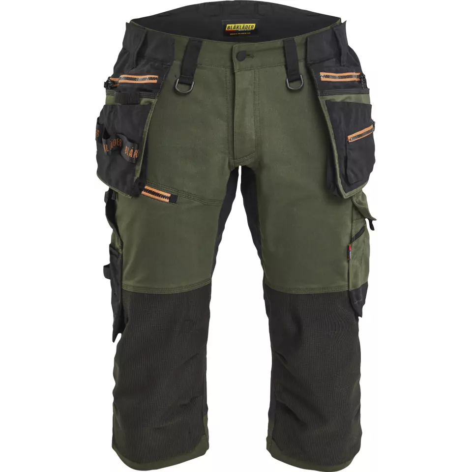 Blaklader 197711494240, STRIKER Stretch Pirate Shorts, Forest Green/Rust, image 1, gallery thumbnail