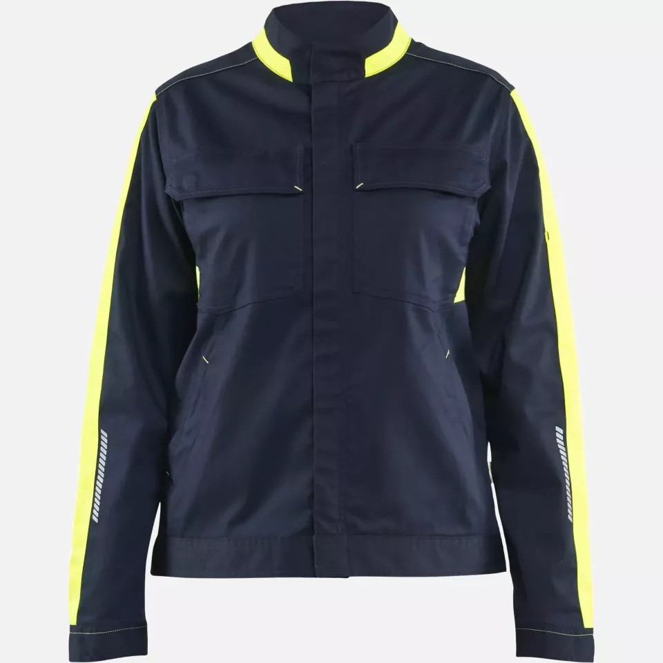Blaklader 444318328633, Ladies Stretch Industrial Jacket, Dark Navy/Yellow, image 1, gallery thumbnail