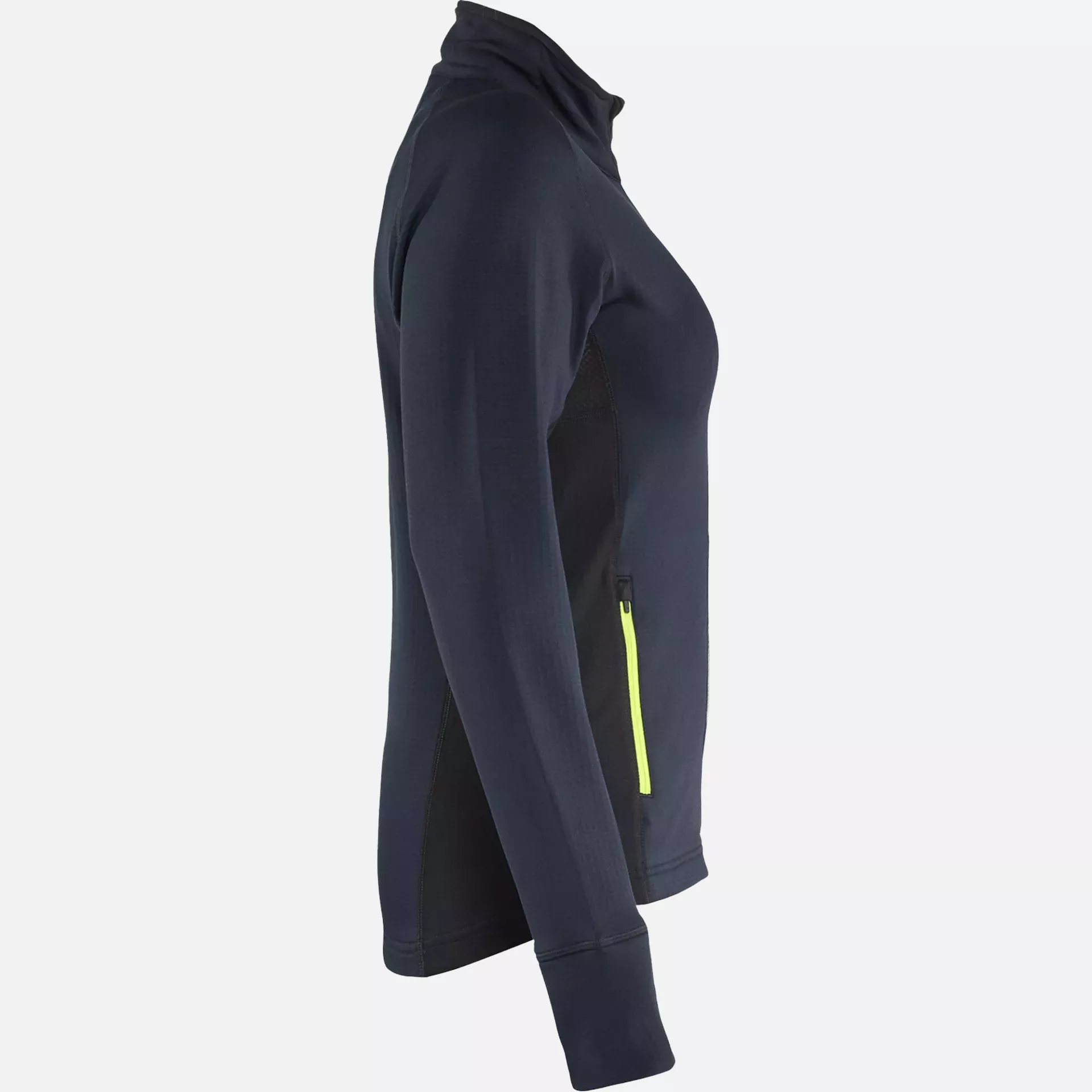 Blaklader 474525398633, STRIKER Ladies Fleece Jacket, Dark Navy/High Vis Yellow, image 2