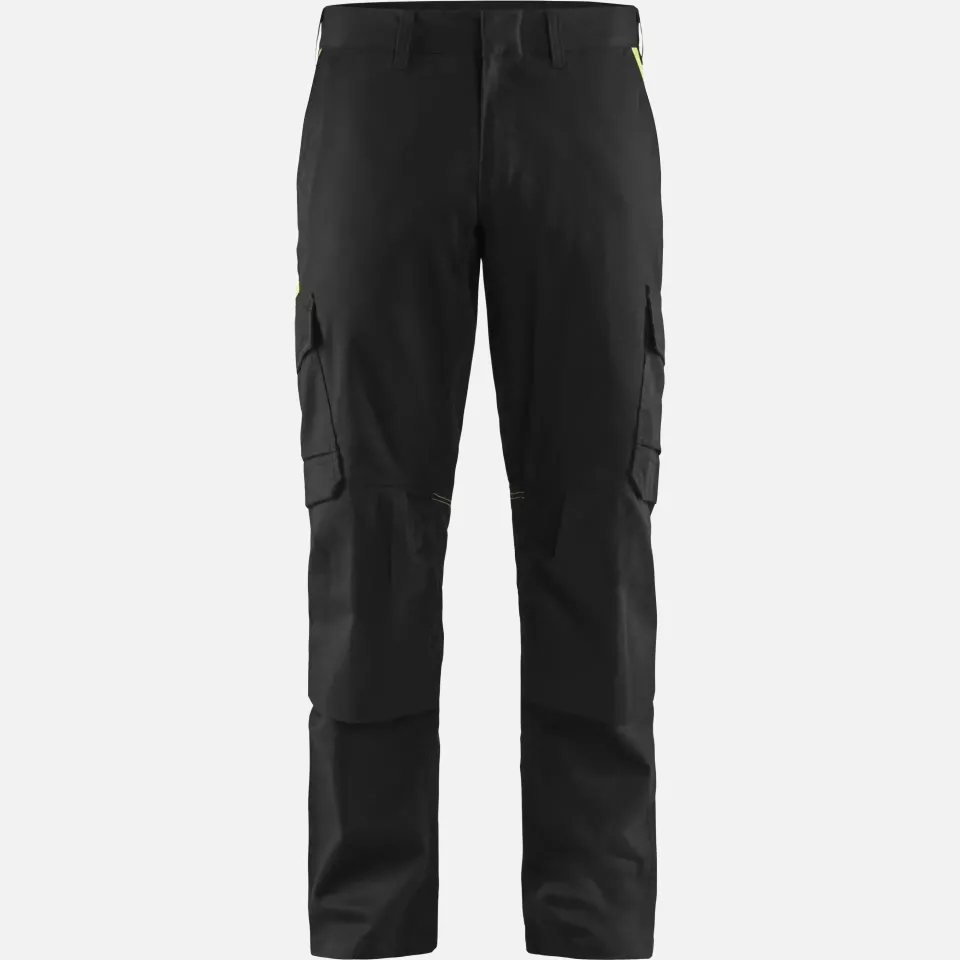 Blaklader 144818329933, Industrie Stretch Arbeitshose mit Kniepolstertaschen, Schwarz/Gelb, image 1, gallery thumbnail