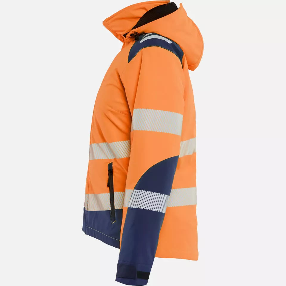 Blaklader 440125135389, High Vis Ladies Lined Lightweight Softshell Winter Jacket, Orange/Navy Blue, image 3, gallery thumbnail