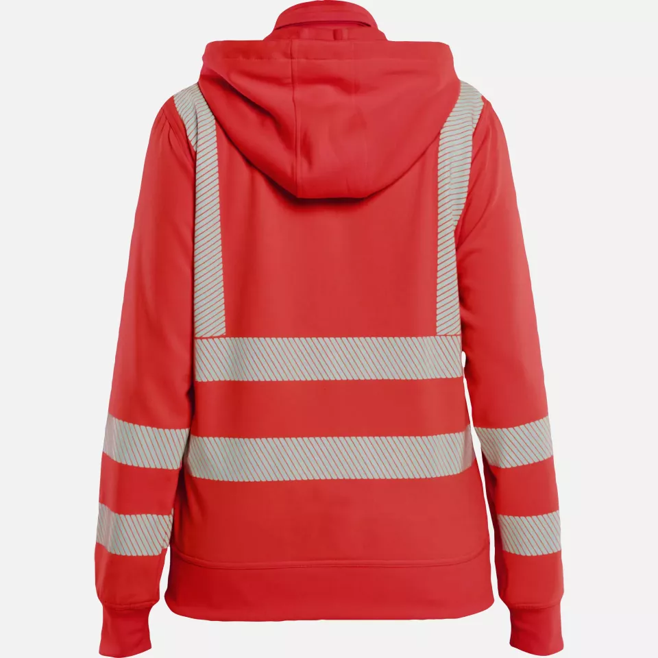 Blaklader 357425385500, High Vis Damen Sweatshirt mit abnehmbarer Kapuze, Rot, image 4, gallery thumbnail