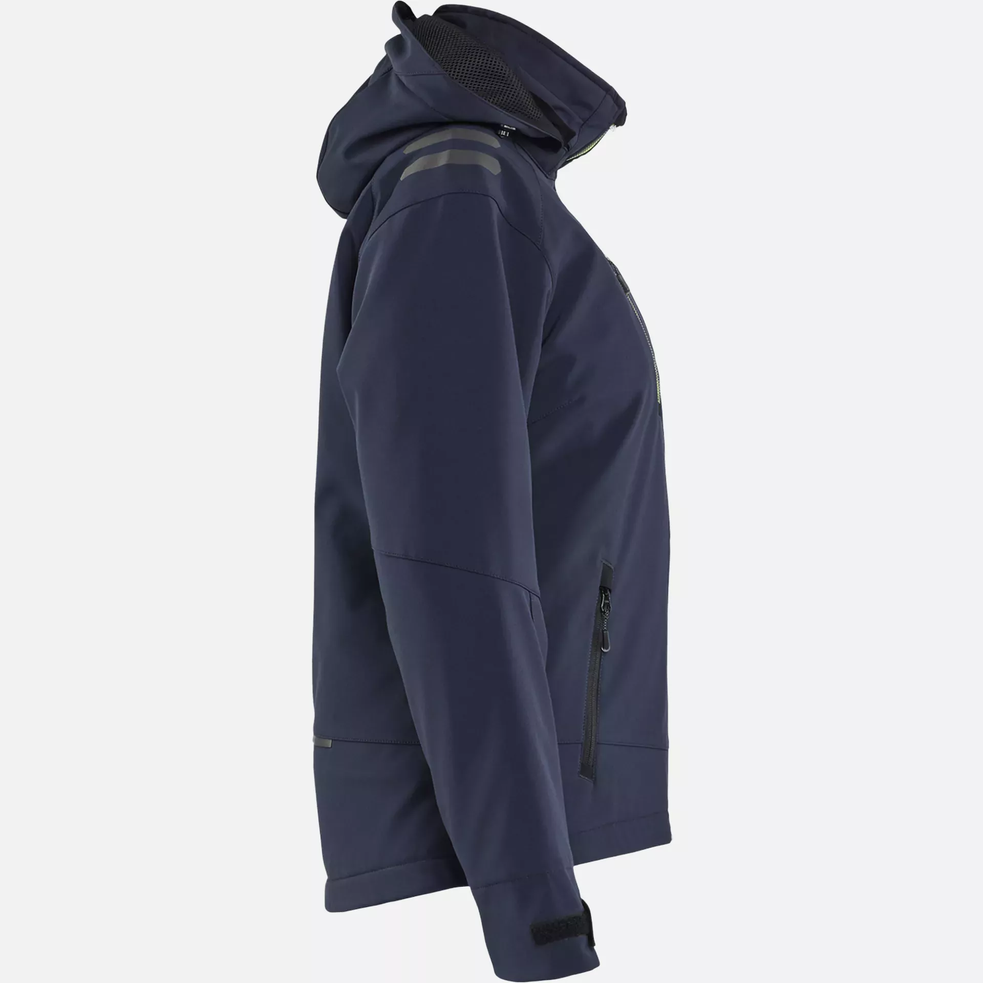 Blaklader 475125138633, Women's Lightly Lined Softshell Winter Jacket, Dark Navy/High Vis Yellow, image 2