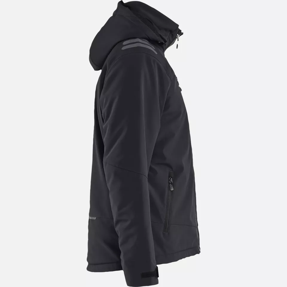 Blaklader 475025139956, Lightly Lined Softshell Winter Jacket, Black/Red, image 2, gallery thumbnail