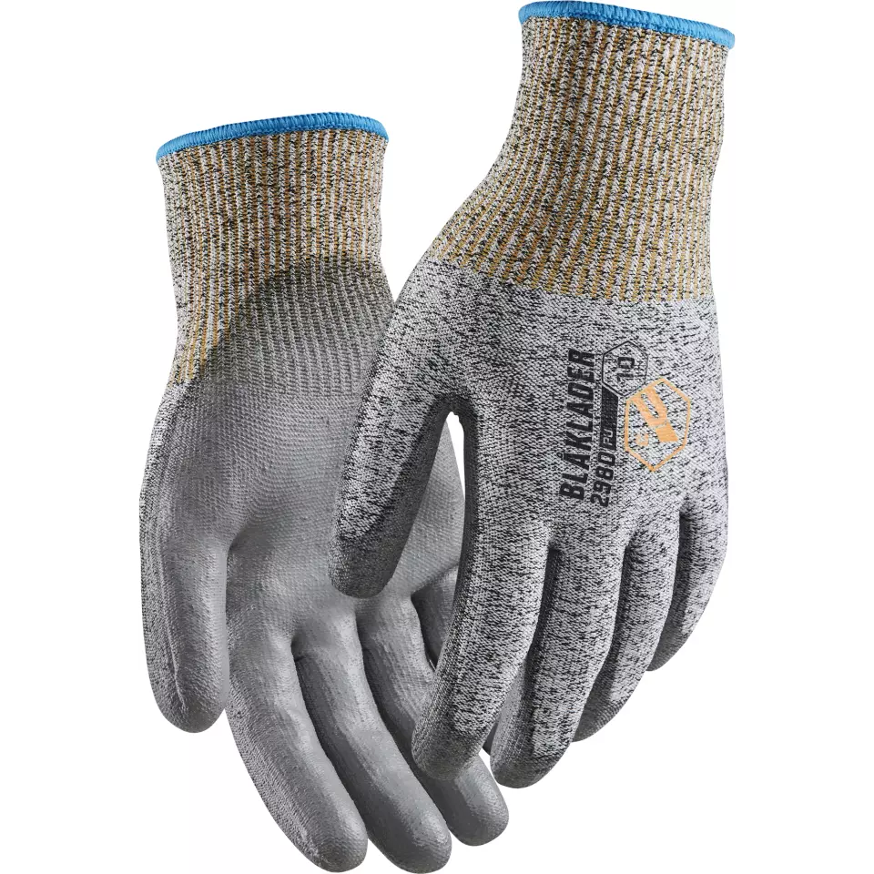 Blaklader 298014729910, PU Dipped Cut Resistant Glove C, Black/White, image 1, gallery thumbnail