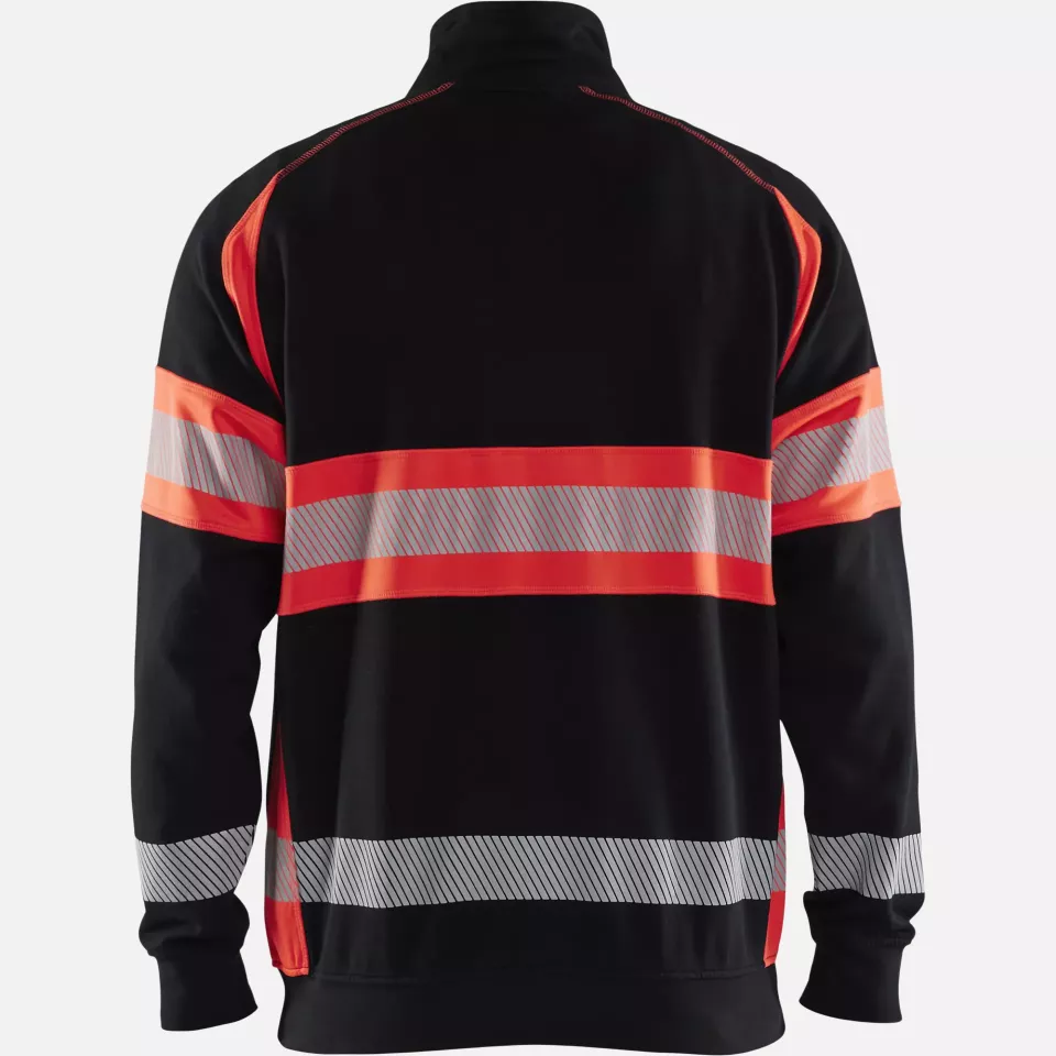 Blaklader 355311589955, High Vis Sweatshirt, Black/High Vis Red, image 4, gallery thumbnail