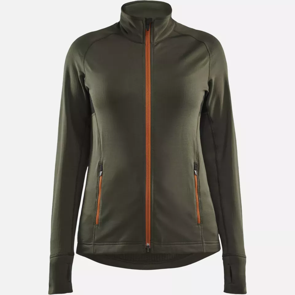 Blaklader 474525394240, STRIKER Women's Fleece Jacket, Forest Green/Rust, image 1, gallery thumbnail
