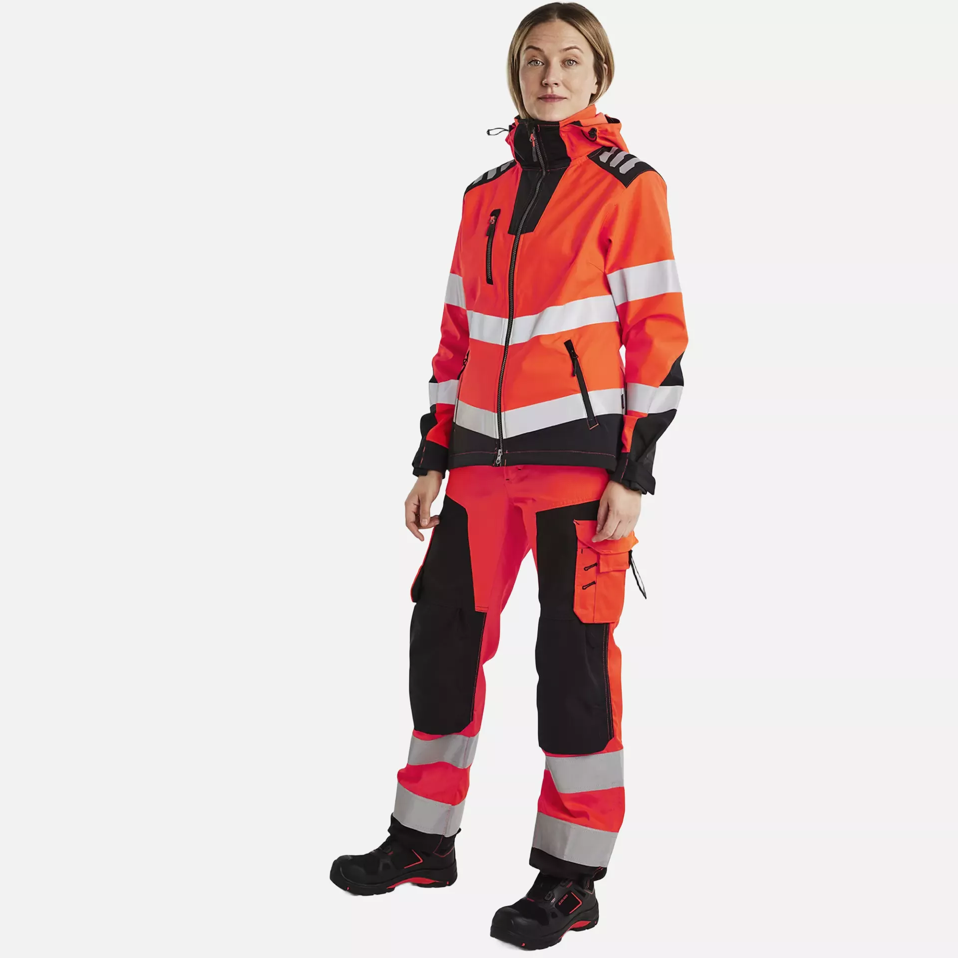 Blaklader 479125135599, High Vis Ladies Softshell Jacket, Red/Black, image 5