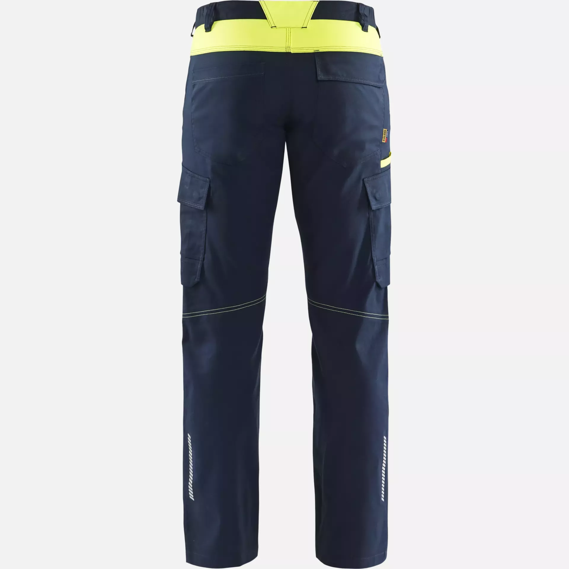 Blaklader 144818328633, Industry Stretch Work Trousers with Knee Pad Pockets, Dark Navy/Yellow, image 4