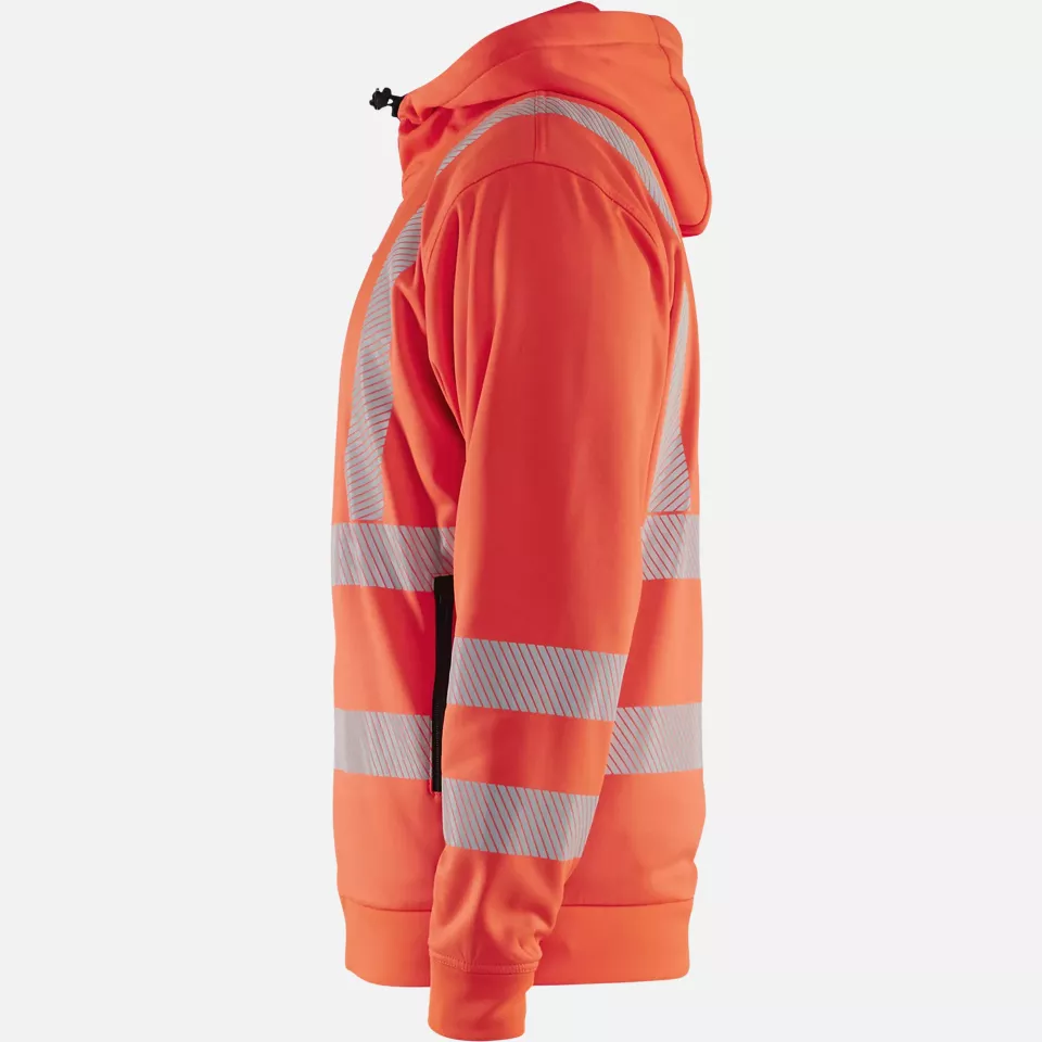 Blaklader 356525385500, High Vis Hooded Sweatshirt with Zip, Red, image 2, gallery thumbnail