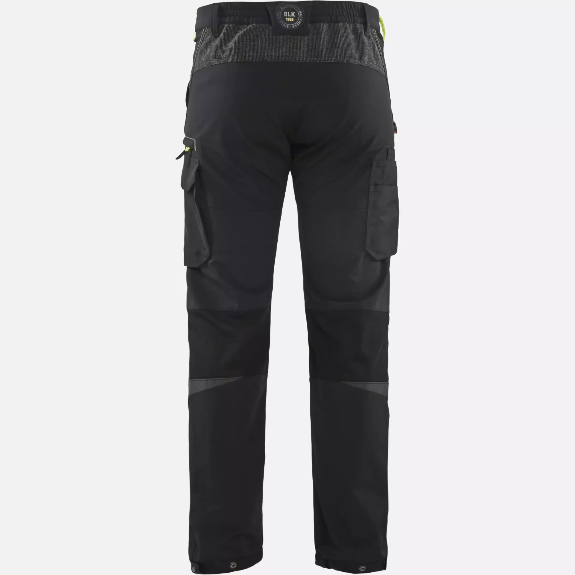 Blaklader 142216459933, 4-Way Service Stretch Work Trousers, Black/Yellow, image 4