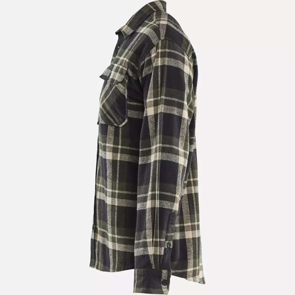 Blaklader 328811684298, Flannel Shirt, Forest Green/Black, image 3, gallery thumbnail