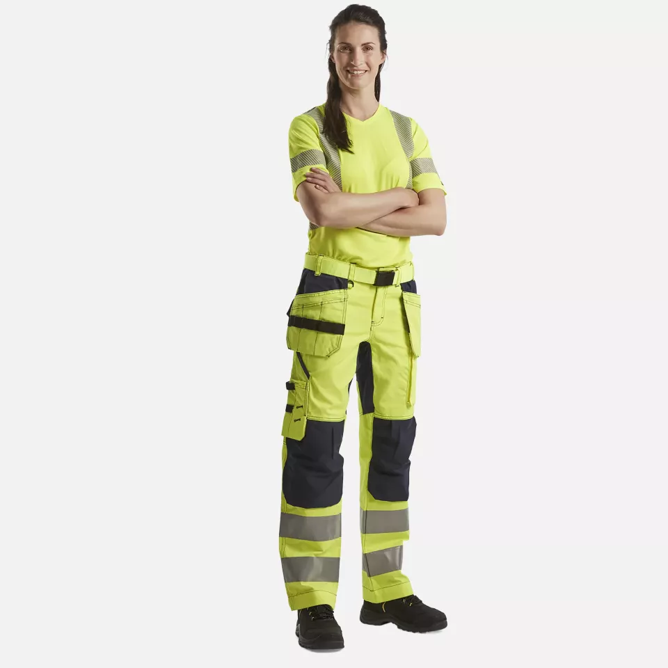 Blaklader 716318113389, High Vis Damen Stretch Arbeitshose, Gelb/Marineblau, image 5, gallery thumbnail