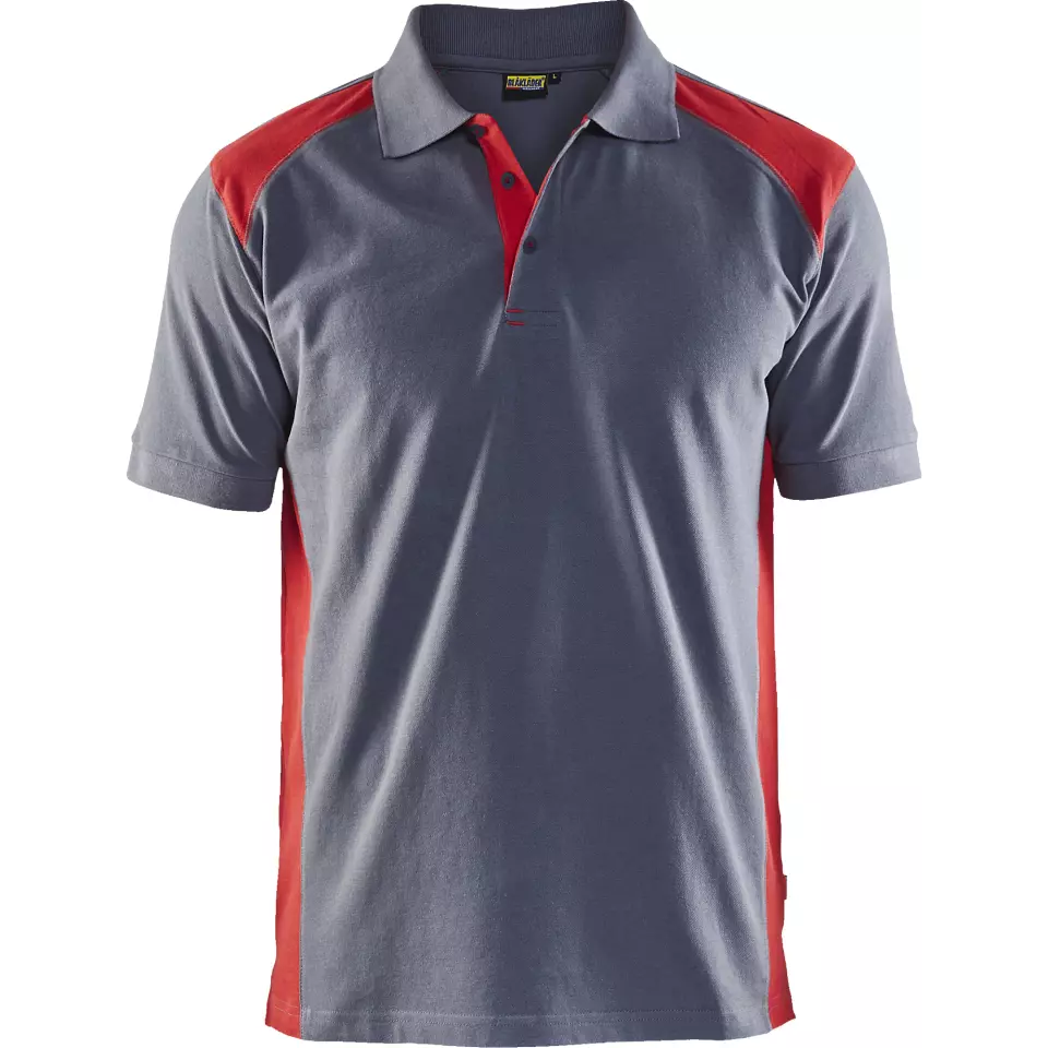 Blaklader 332410509456, Polo Shirt, Grey/Red, image 1, gallery thumbnail