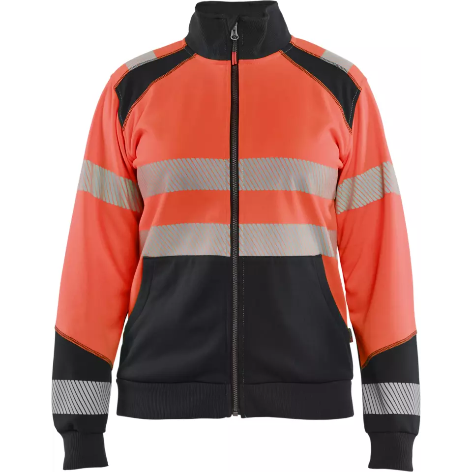 Blaklader 350825285599, High Vis Ladies Zip Sweatshirt, Red/Black