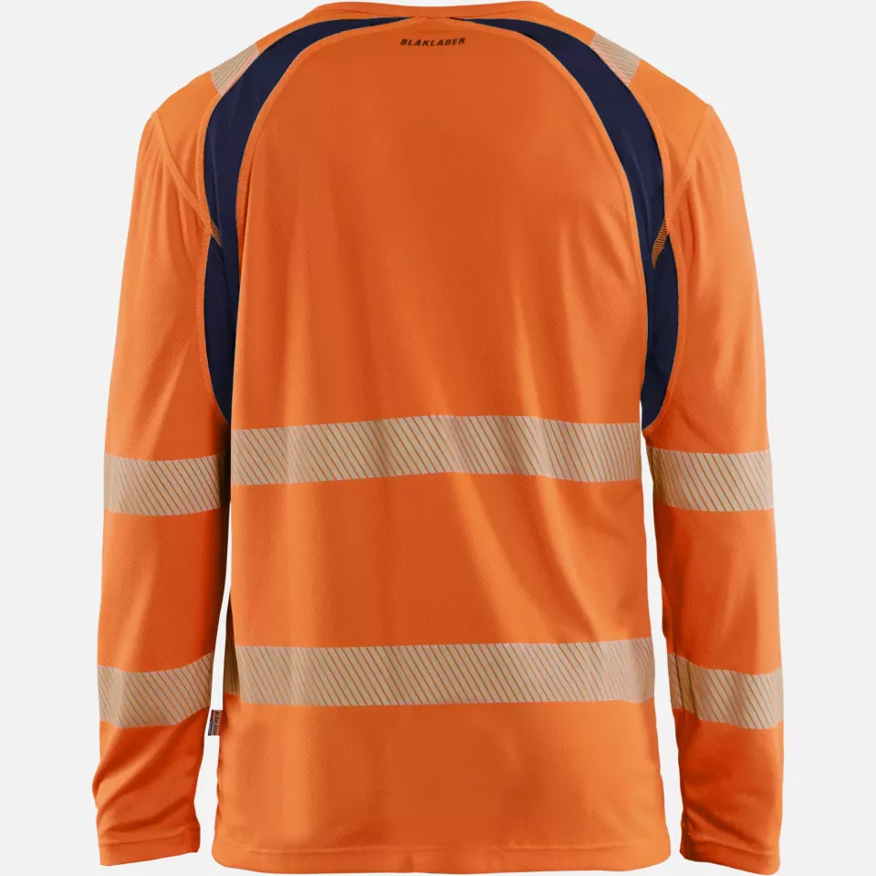 Blaklader 359910135389, High Vis UV Schutz Langarmshirt, Orange/Marineblau, image 4, gallery thumbnail