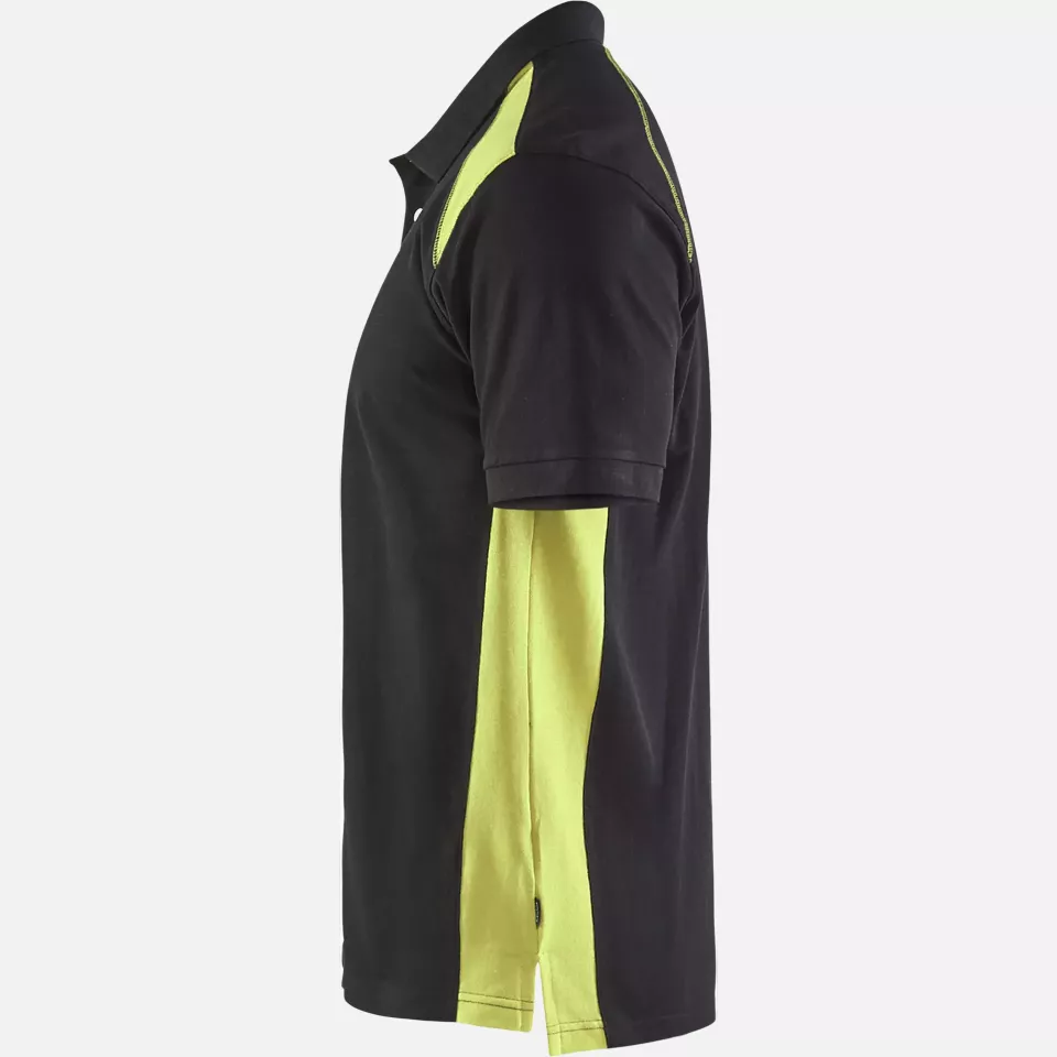 Blaklader 332410509933, Polo Shirt, Black/Yellow, image 3, gallery thumbnail