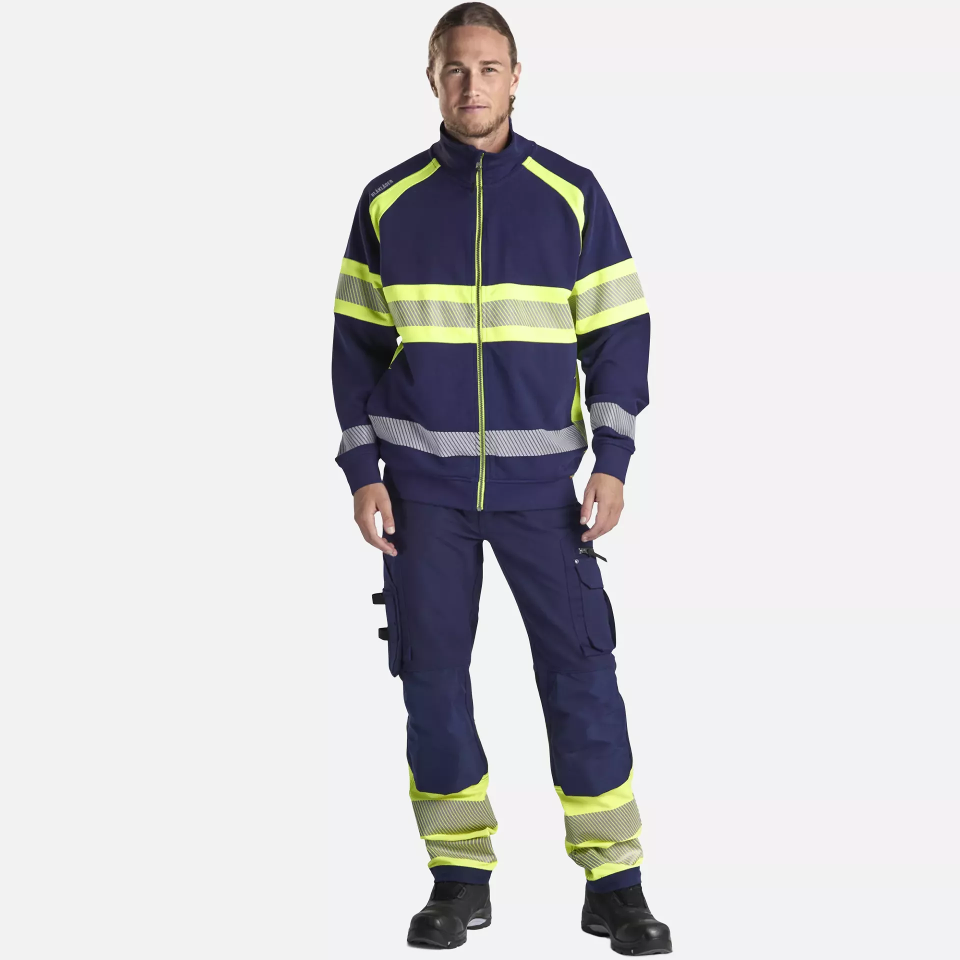Blaklader 355111588933, High Vis Sweatjacke, Marineblau/ Gelb, image 5