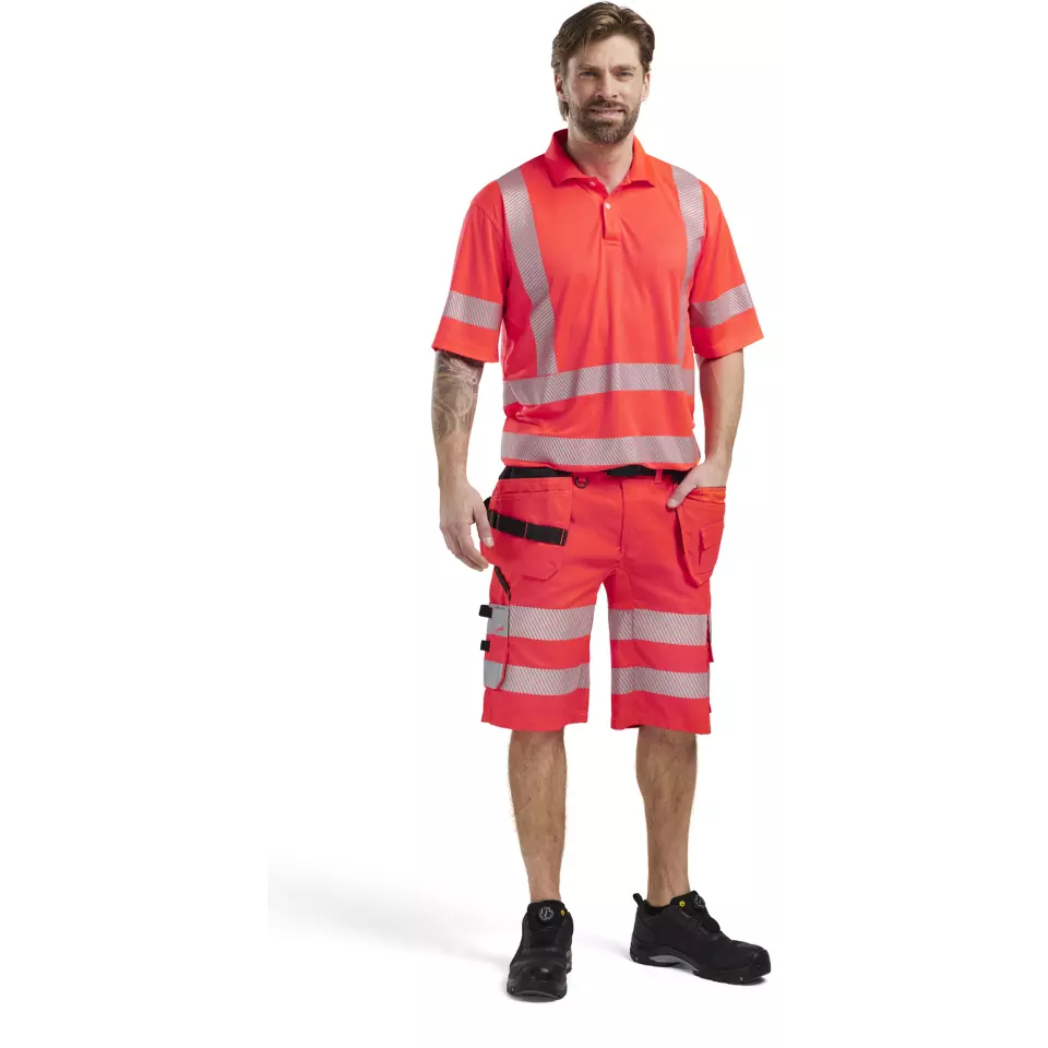 Blåkläder 158618115500, High Vis Stretch Shorts, Red, image 5, gallery thumbnail